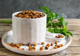 Healthy roasted seasoned chickpeas