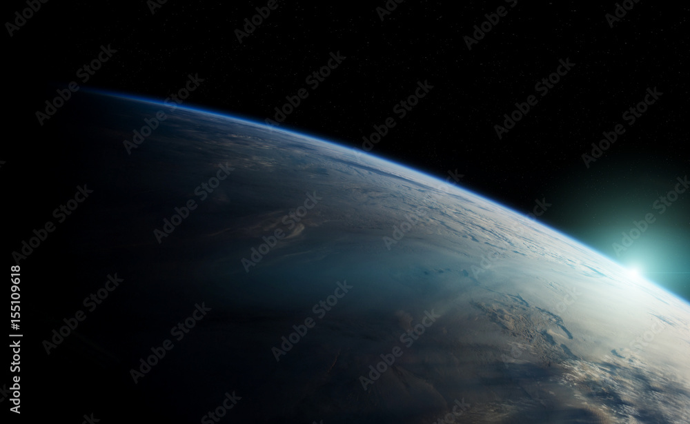 Poster Planet Earth in space 3D rendering elements of this image furnished by NASA