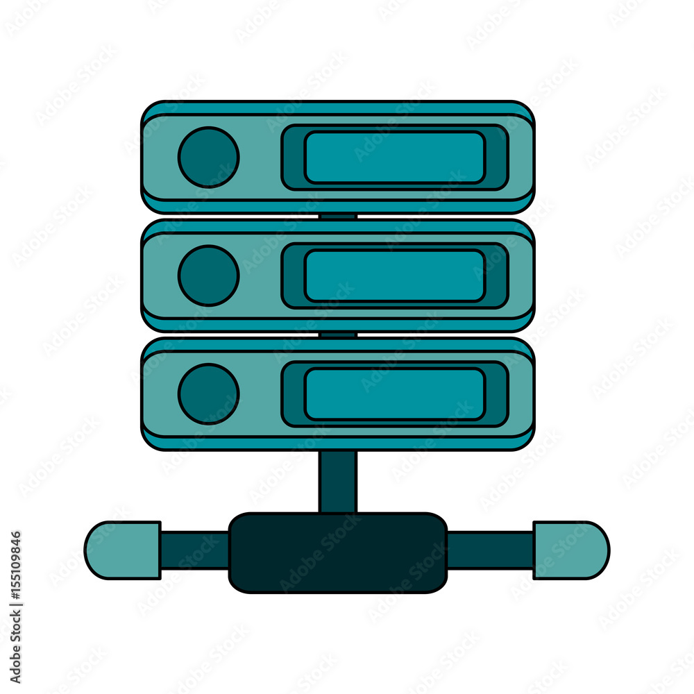 Poster white background with network server vector illustration