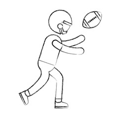 ethlete practicing american football avatar vector illustration design