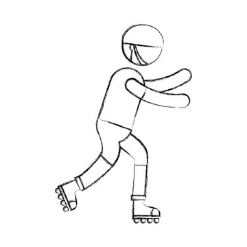 ethlete practicing ice skate avatar vector illustration design