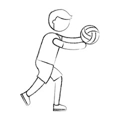 ethlete practicing volleyball avatar vector illustration design