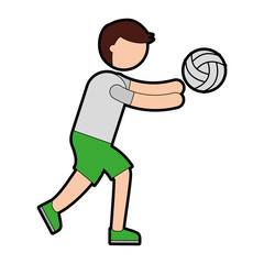 ethlete practicing volleyball avatar vector illustration design