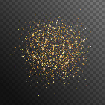 Abstract gold glittering overlay effect