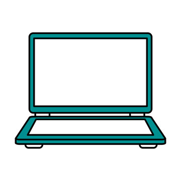 color silhouette image of laptop computer vector illustration