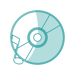 blue shading silhouette of music compact disc vector illustration