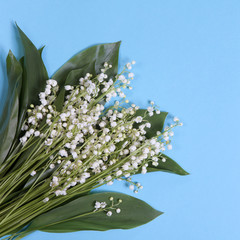 Lilly of the valley flowers and leaves bouquet