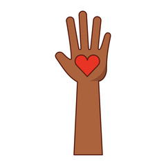 Obraz premium hand human with heart vector illustration design