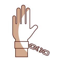 hand human with chains vector illustration design