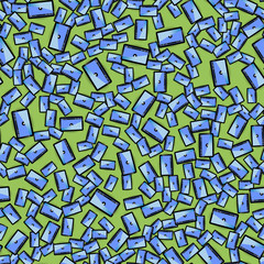 Video Player Seamless Pattern Isolated on Green Background