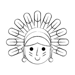 native American character icon vector illustration design