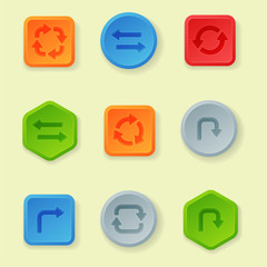 Fototapeta premium Colorful website turn buttons design vector illustration glossy graphic label template banner.