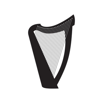 harp on white background