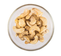 Cashew on white background