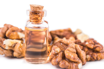 Walnut on white background. nut-oil