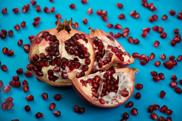 Fresh cut pomegranate