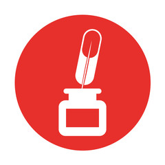 feather with ink icon vector illustration design