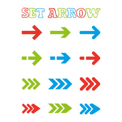 Vector colorful arrow stickers.