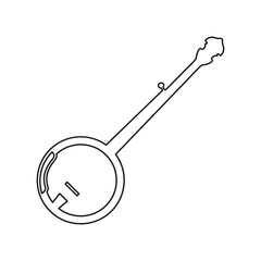 banjo on white background