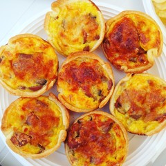 mini quiches on a plate