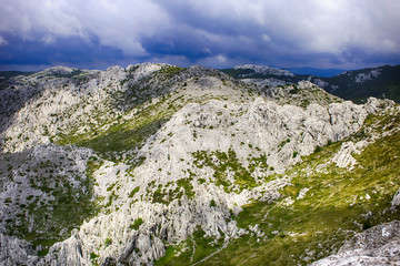 View from top of Tulove grede, part of Velebit mountain