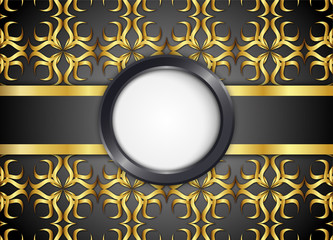 Circle label and abstract background. Blank for message or text.