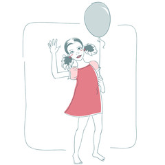 Cute little girl with balloons