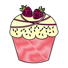 sweet and delicious cupcake isolated icon vector illustration design