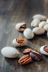 Pecan nuts on table