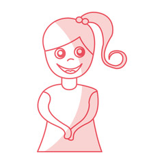 little girl avatar character vector illustration design