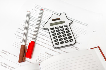 Calculator and contract - seal, purchase and investment