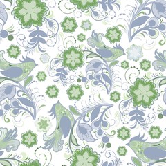 Seamless repeating pattern of multi-colored birds