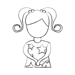 little girl avatar character vector illustration design