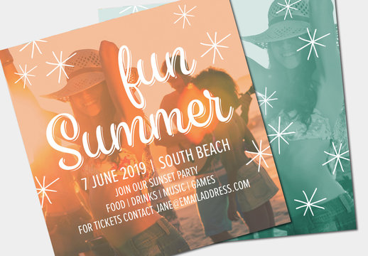 Summer Party Invitation Layout 4