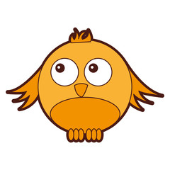cute bird comic character vector illustration design
