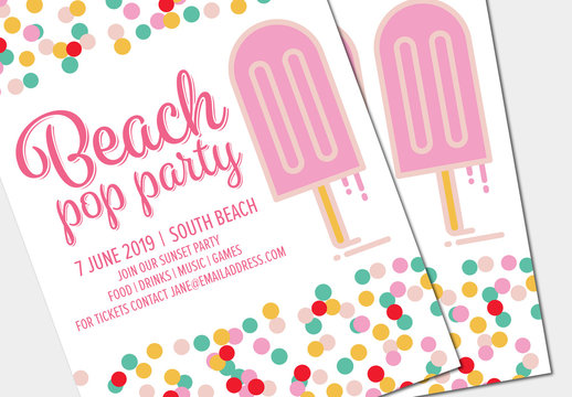 Summer Party Invitation Layout 5