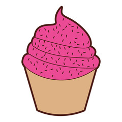 sweet and delicious cupcake isolated icon vector illustration design