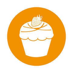 sweet and delicious cupcake isolated icon vector illustration design