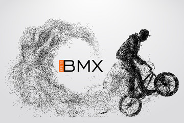 Silhouette of a BMX rider. Vector illustration