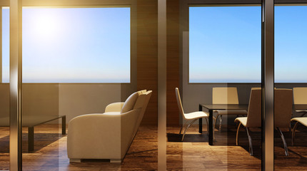 Office interior. 3D rendering