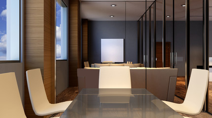 Office interior. 3D rendering