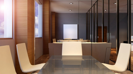 Office interior. 3D rendering