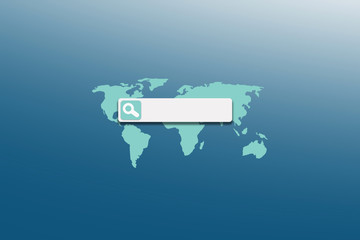 Browser with a search engine around the world