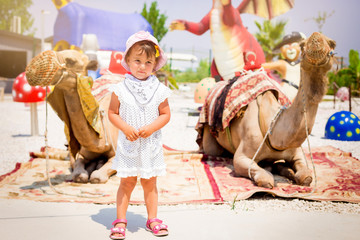 the little girl with camels