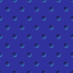 Abstract blue geometric background with hexagons vector