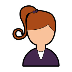 young woman avatar character vector illustration design