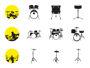 Drums on white background