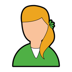 young woman avatar character vector illustration design