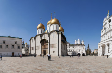 Russia, 29/04/2017: panoramica della Piazza delle Cattedrali, la piazza centrale del Cremlino di...