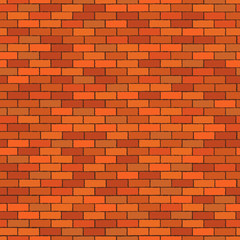 Orange seamless brick wall, pattern stonework background